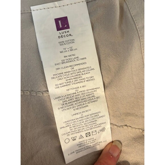 Boho Lush Decor Grey shower curtain - Picture 4 of 6